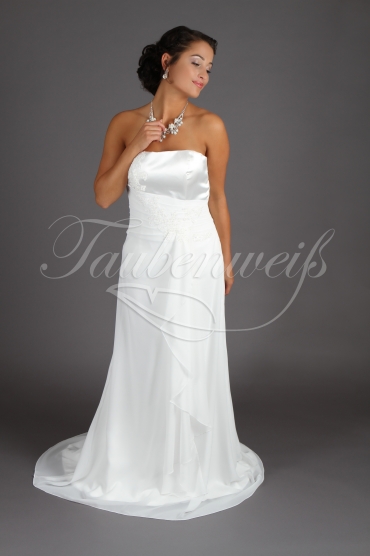 Wedding dress TW0063B - Wedding dress TW0063B modest small A-Line chiffon lace appliques train