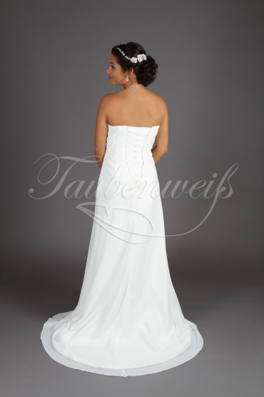 Wedding dress TW0063B - Wedding dress TW0063B modest small A-Line chiffon lace appliques train 3