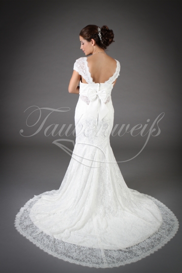 Wedding dress TW0081B - Wedding dress TW0081B mermaid lace vintage cap holders train 3