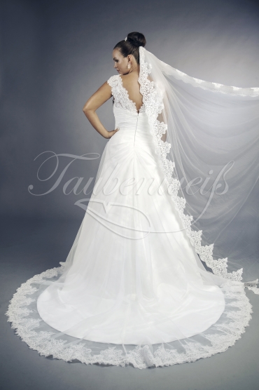Wedding dress TW0092B - Wedding dress TW0092B organza A-line stunning lace wide holders unique charms train 3