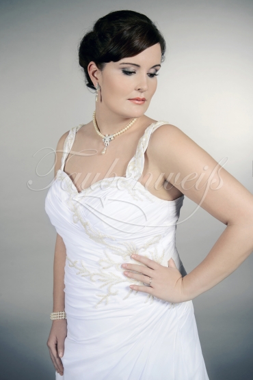 Wedding dress TW0170B - Wedding dress TW0170B A-line plus size XXL chiffon sweetheart beadings wide straps train 2