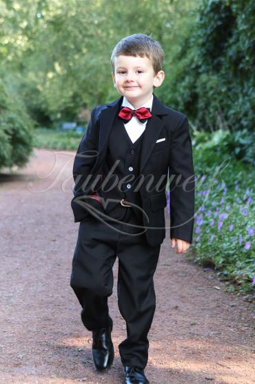 Suit for page boys TW0001BJ - Suit page boys elegant black red jacket pant vest bow tie