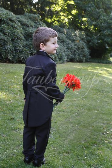 Tailcoat for page boys TW0002BJ - Tailcoat page boys elegant black red jacket pant vest bow tie 3