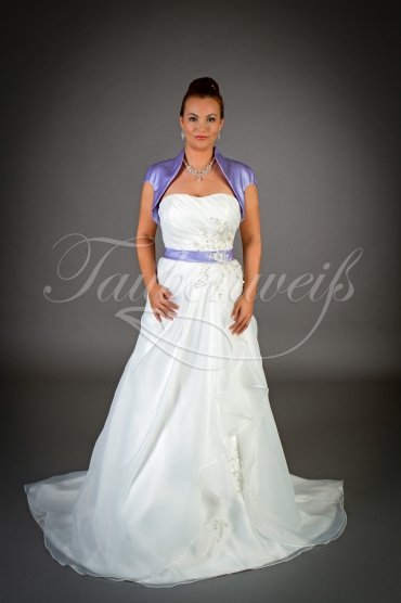 Wedding dress TW0002B - Wedding dress TW0002B A-line organza lace beadings purple train lace-up