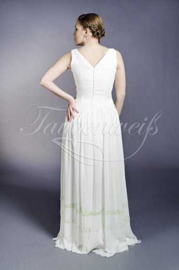 Wedding dress TW0006B - Wedding dress TW0006B chiffon drapings green v-neck no train 3