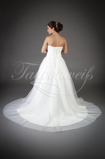 Wedding dress TW0008B - Wedding dress TW0008B A-line sweetheart strapless tulle beadings train 3