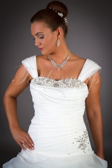 Wedding dress TW0010B - Wedding dress TW0010B organza beadings glamorous exquisite gown 2