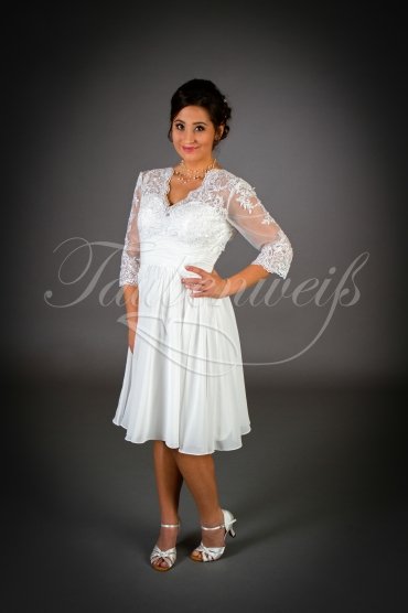 Wedding dress TW0013B - Wedding dress TW0013B short chiffon lace civil wedding plain elegant