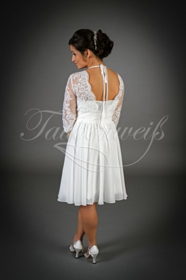 Wedding dress TW0013B - Wedding dress TW0013B short chiffon lace civil wedding plain elegant 3