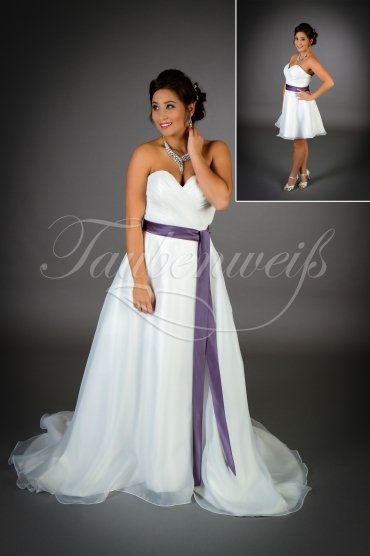 Wedding dress TW0015B - Wedding dress TW0015B organza purple belt simple elegant removabe skirt