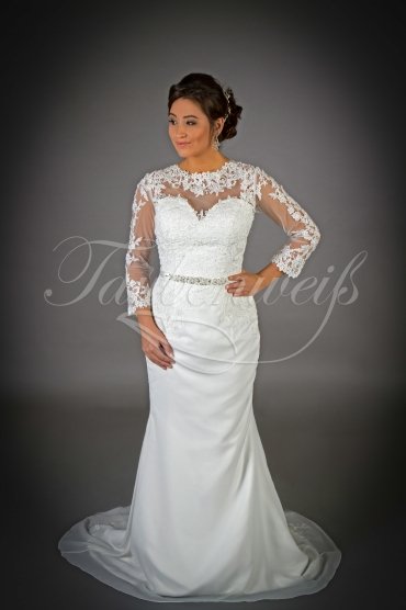 Wedding dress TW0020B - Wedding dress TW0020B mermaid lace back long sleeves train 1
