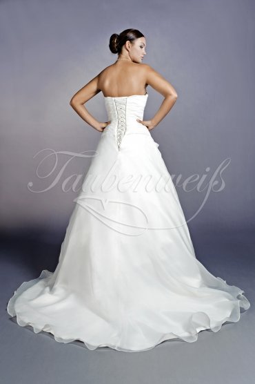 Wedding dress TW0021B - Wedding dress TW0021B organza embroidery beadings strapless train lace-up back 3