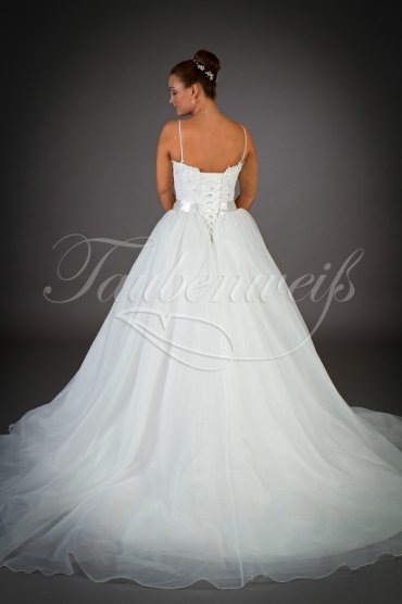 Wedding dress TW0026B - Wedding dress TW0026B glitter tulle organza princess crystal band train spaghetti straps 3