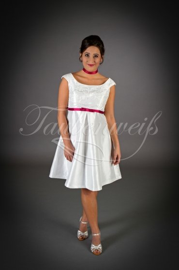 Wedding dress TW0031B - Wedding dress TW0031B short civil wedding short sleeves embroidery pregnancy