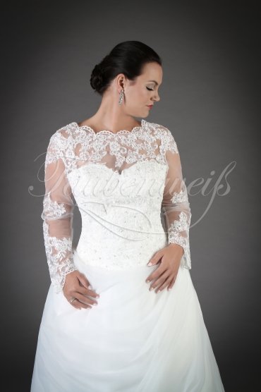 Wedding dress TW0037B - Wedding dress TW0037B tulle lace long sleeves zipper train 2