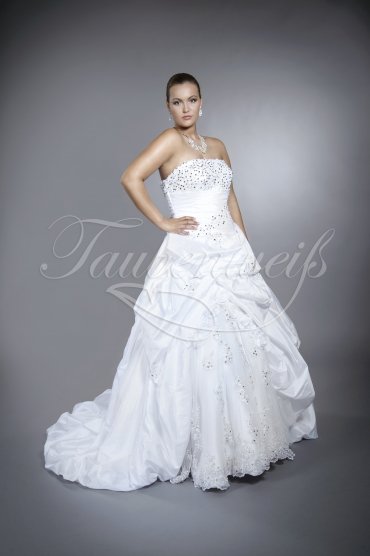 Wedding dress TW0046B - Wedding dress TW0046B princess taffeta silver edge beadings sparkling train