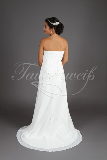 Wedding dress TW0063B - Wedding dress TW0063B modest small A-Line chiffon lace appliques train 3
