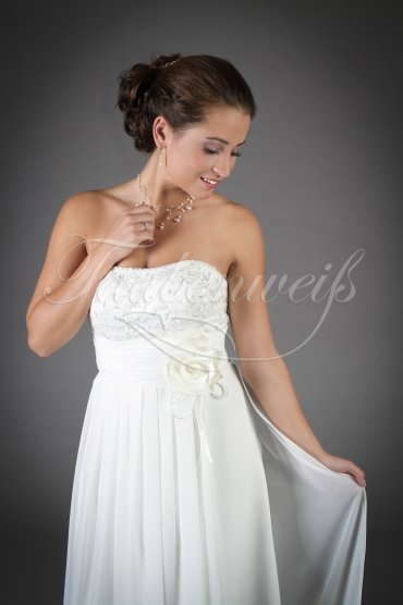 Wedding dress TW0066B - Wedding dress TW0066B Empire chiffon lace beadings for pregnant women beach wedding 2