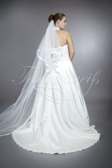 Wedding dress TW0073B - Wedding dress TW0073B satin lace A-line neckholder gown train 3