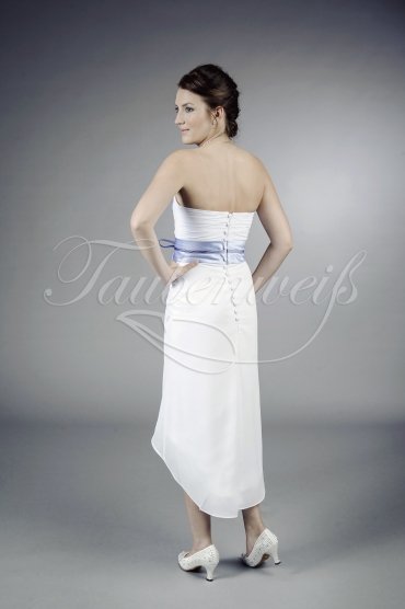 Wedding dress TW0089B - Wedding dress TW0089B modest civil wedding with bolero colored waist band 3