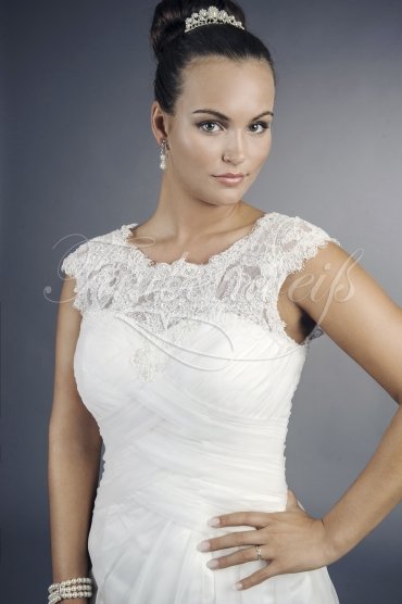 Wedding dress TW0092B - Wedding dress TW0092B organza A-line stunning lace wide holders unique charms train 2