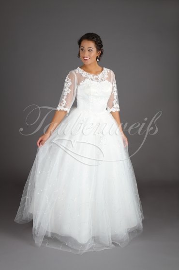 Wedding dress TW0097B - Wedding dress TW0097B princess 3/4-sleeves lace glitter tulle no train 1