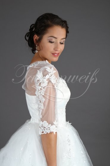 Wedding dress TW0097B - Wedding dress TW0097B princess 3/4-sleeves lace glitter tulle no train 4