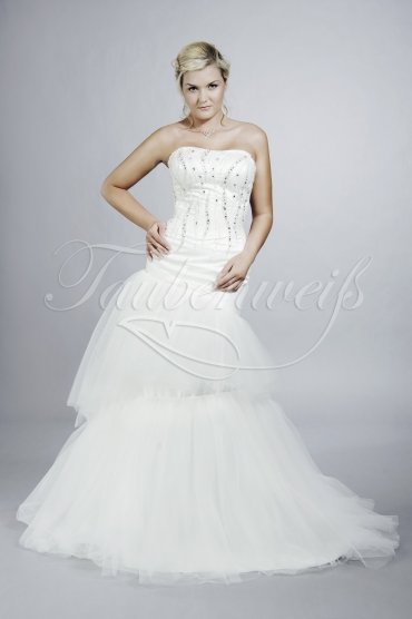 Wedding dress TW0106B - Wedding dress TW0106B mermaid strapless crytstals tulle sparkling train 1