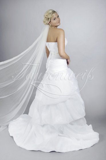 Wedding dress TW0119B - Wedding dress TW0119B fashionable A-line pleated skirt strapless buttons train 3