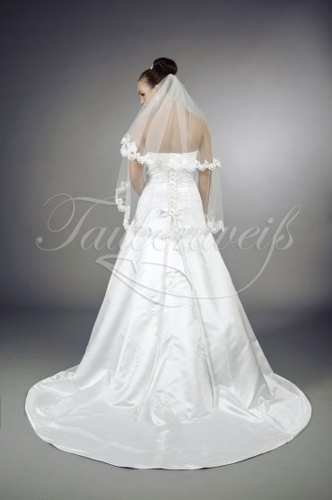 Wedding dress TW0126B - Wedding dress TW0126B strapless sweetheart satin embroidery beadings train 3