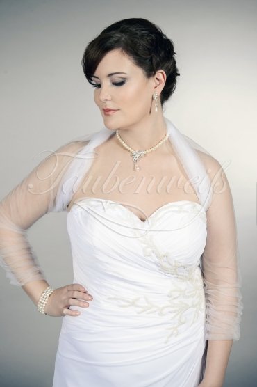 Wedding dress TW0165B - Wedding dress TW0165B plus size XXL chiffon sweetheart beadings bolero train 2