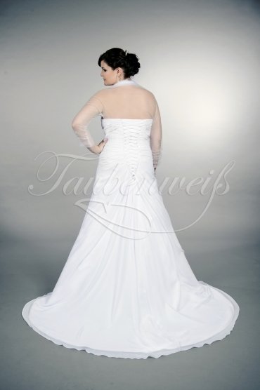 Wedding dress TW0165B - Wedding dress TW0165B plus size XXL chiffon sweetheart beadings bolero train 3