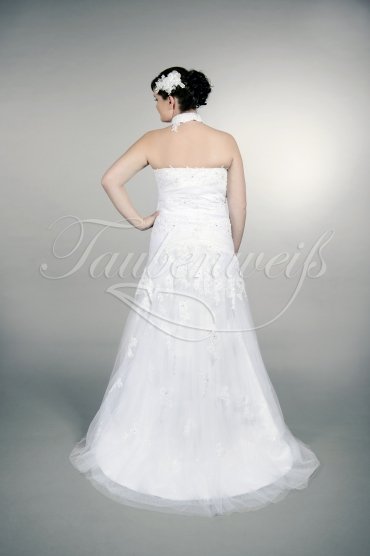 Wedding dress TW0174B - Wedding dress TW0174B small A-line plus size strapless tulle lace appliques short train 3