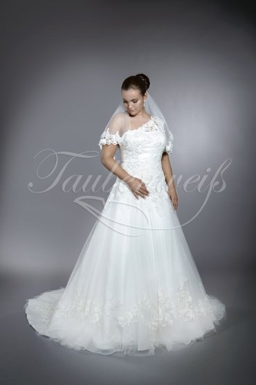 Wedding dress TW0179B - Wedding dress TW0179B A-line one holder soft tulle lace beadings great back train 1