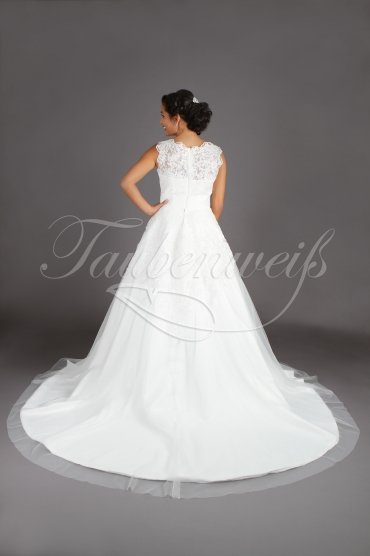 Wedding dress TW0180B - Wedding dress TW0180B 2 in 1 short etui dress long detachable A-line skirt with train 4