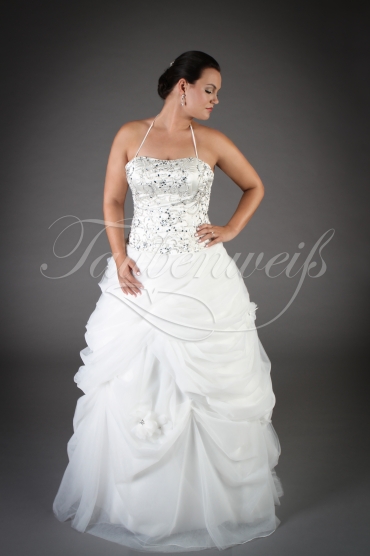 Wedding dress TW0182B - Wedding dress TW0182B romantic tulle silver embroidery beadings no train lace-up 1