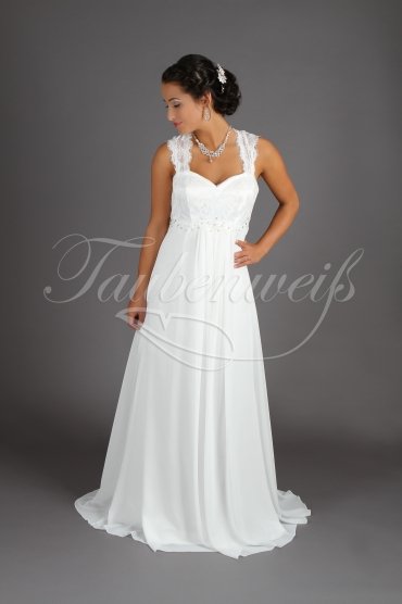 Wedding dress TW0191B - Wedding dress TW0191B pregnancy Empire chiffon lace beadings train