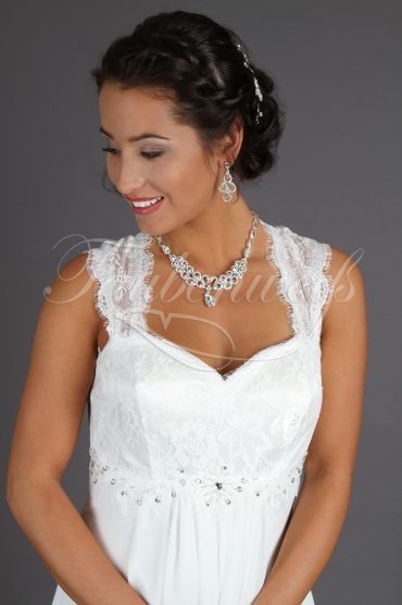 Wedding dress TW0191B - Wedding dress TW0191B pregnancy Empire chiffon lace beadings train 2