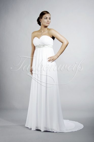 Wedding dress TW0192B - Wedding dress TW0192B Empire chiffon pregnancy sweetheart strapless grey band train