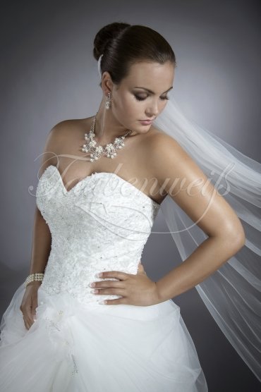Wedding dress TW0200B - Wedding dress TW0200B princess gown organza tulle voluminous lace beadings sweetheart strapless 2