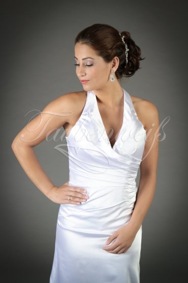 Wedding dress TW0201B - Wedding dress TW0201B trumpet silk-like satin neckholder no train civil wedding 2
