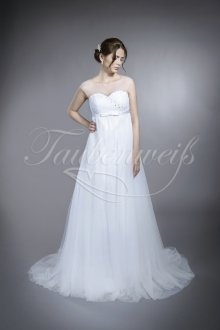 Wedding dress TW0061B - Wedding dress TW0061B pregnant baby bump tulle beadings illusion neck train