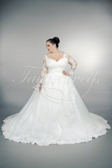 Wedding dress TW0157B - Wedding dress TW0157B organza tulle pricess XXL big size lace appliques sleeves